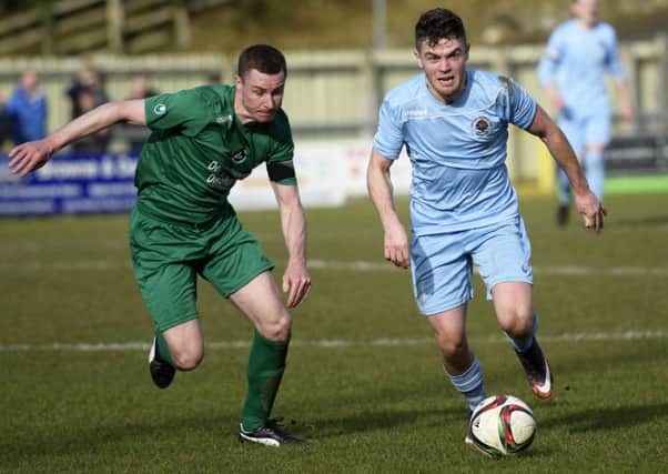 Institute's Shane McGinty made no mistake from the penalty spot at Annagh United.