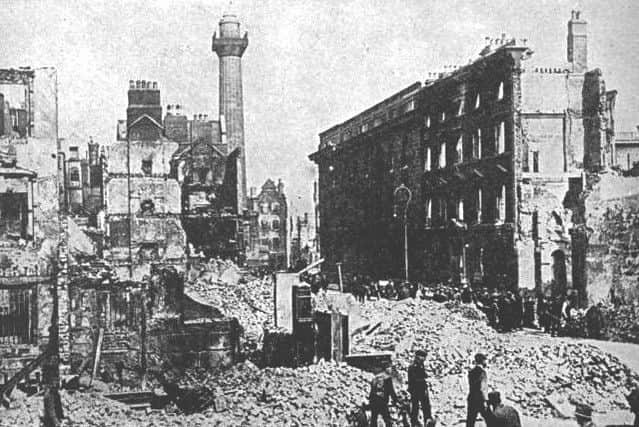 Sackville Street in Dublin pictured after the 1916 Easter Rising.