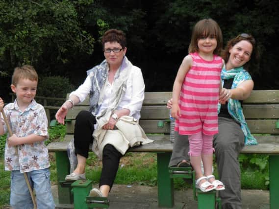 Marian Clode pictured with her daughter Lucy and granchildren.