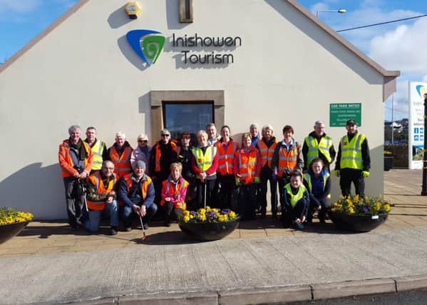Getting ready for the Big Inishowen Clean Up on Saturday morning at the Tourist Information Office in Buncrana