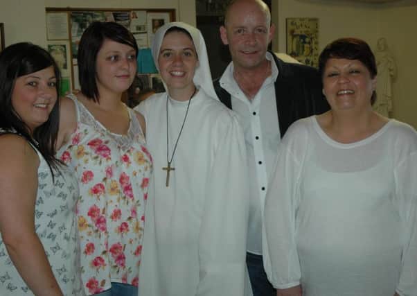 From left are Sister Clares sisters Shauna and Megan, Sister Clare, her Dad Gerard Crockett and mother Margaret.