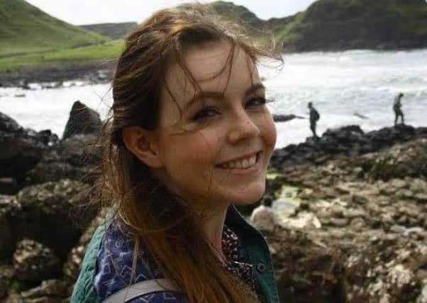 The late Leona Reid, pictured by her boyfriend Jordon, on a trip to the Giant's Causeway last year.