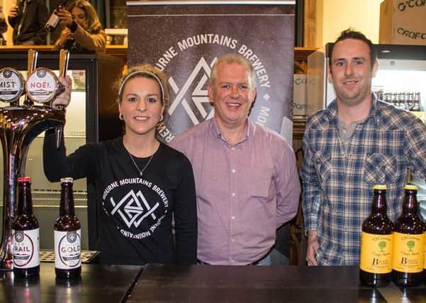 Michael and Shaun O'Connor with Ciara McGreavy of Mourne Mountain Brewery (SeanCampbell2014)