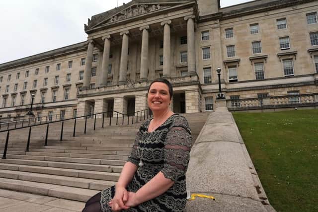Ann Travers, sister of Mary Travers who was murdered by the IRA pictured at Stormont.