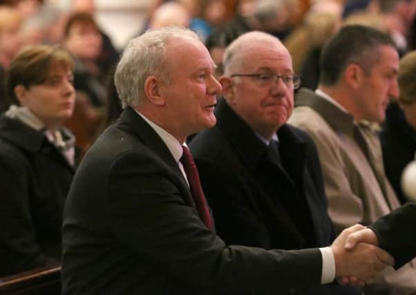 CONDOLENCES: Charlie Flanagan T.D and Deputy First Minister, Martin McGuinness pictured together at a previous engagement back in December. (Â© Matt Mackey - Presseye.com)
