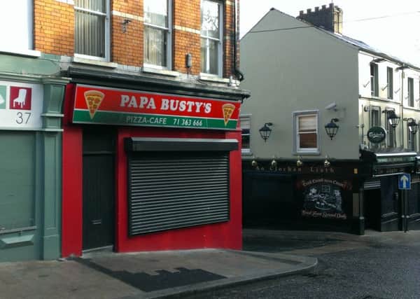 Papa Busty's pizzeria pictured this morning.