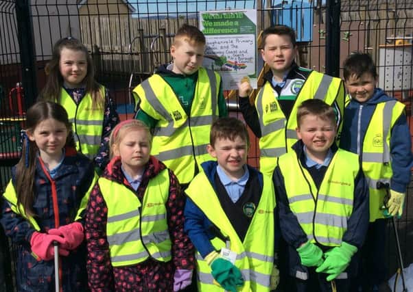 Faughanvale PS Eco Council during the litter pick recently.