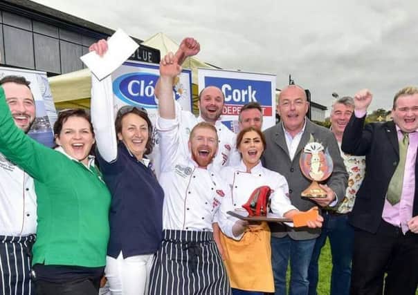 Kieran Duey with staff of Nancy's Barn, organisers of the Chowder Cook Off and representatives from the Food Coast.
