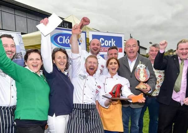 Kieran Duey with staff of Nancy's Barn, organisers  of the Chowder Cook Off and representatives from the Food Coast.