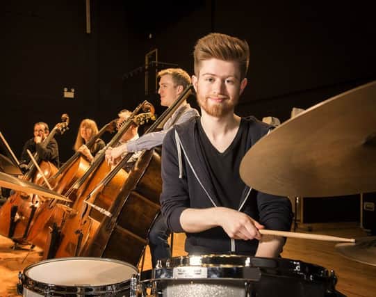 Young jazz percussionist, Ed Dunlop, from Belfast, pictured in rehearsals ahead of his debut performance with the Ulster Orchestra at the City of Derry Jazz & Blues Festival this Saturday.  The performance, which will be broadcast live on Radio Ulster from 8pm, forms part of the NI Young MusiciansÃ¢Â€Â™ Platform Award received by Ed from the Arts Council of Northern Ireland and BBC Northern Ireland in 2014.  The award aims to support the development of exceptional young musicians and will open soon for applications. Visit www.artscouncil-ni.org