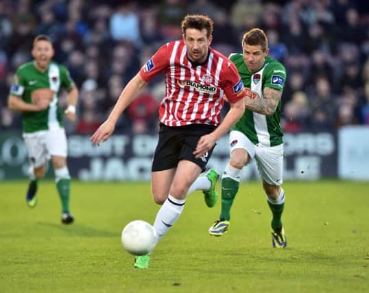 FAMILIAR FACE  . . . Former Derry City defender, Shane McEleney i slooking forward to facing some of his old teammates as the Candy Stripes visit Richmond Park this Friday night.