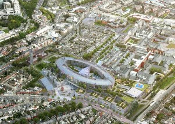 An artist's impression of the aerial view of the new national children's hospital.