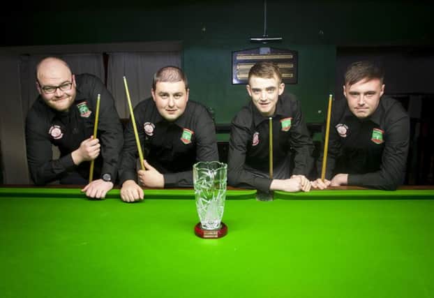 Sean Dolan's GAC, the beaten finalists in the NW Intermediate Snooker Cup. From left, Warren Rogan, Kevin McKeever, Sean Paul McGinley and Paddy McKeever (Missing fro photo is Tony Cregan). DER1816MC011