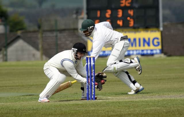 Bready's Gavin Wallace makes it back to the crease just in time during Sunday's match against Ardmore. INLS1916-125KM