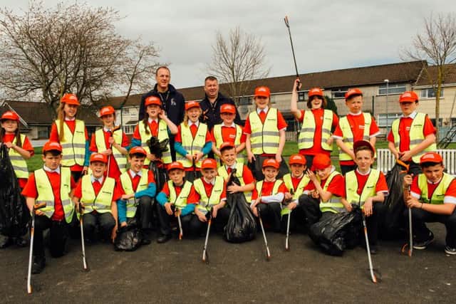 Junior wardens with the community wardens from Derry City and Strabane District Council.