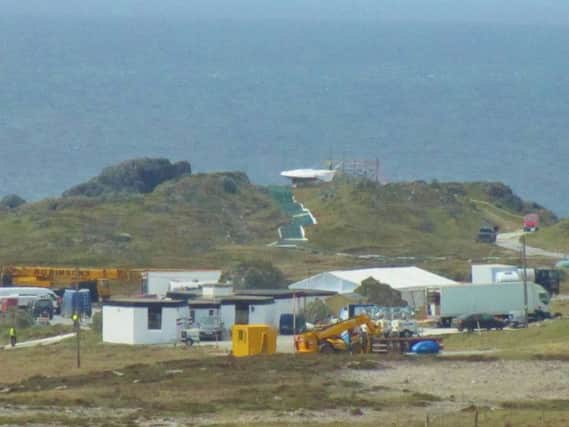 Star Wars crew are in Malin Head with what many are saying is the 'Milllennium Falcon' being built on site. Photo: Paul Ogilvie.