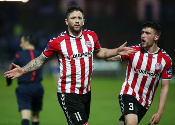 DOUBTFUL  . . . Derry City striker, Rory Patterson is rated doubtful for tonight's match against Cork City in Turner's Cross.