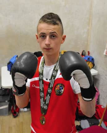 17 year-old Liam Glennon from St. Josephs Amateur Boxing Club in Gallaigh Derry won the National Youth 2 final, at 48kg weight, at the Irish National Boxing Championships held in the National Stadium Dublin recently. He fights at St Joe's end of season show at the Rec Club. DER1716GS012
