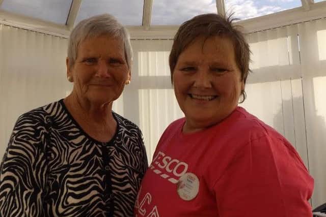 Irene Hewitt, right, pictured with her sister Pat.