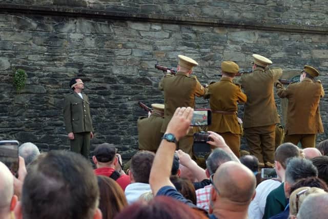The re-enactment of the execution of Easter Rising leader, Joseph Plunkett.