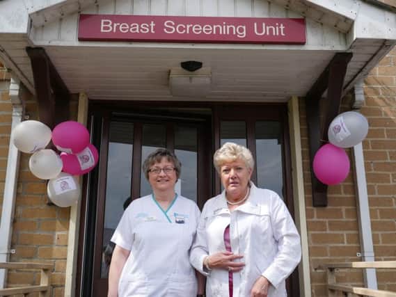 Dorothy McFaul and Catherine Wright. Dorothy McFaul is the current Superintendent Radiographer of the unit and Dorothy and Catherine Wright (retired) were the first two radiographers employed to set up the programme in the Western Trust.