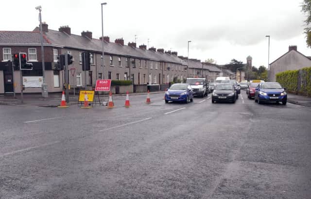 A single lane on the Buncrana Road has been closed to traffic to allow for work to begin on street lights.