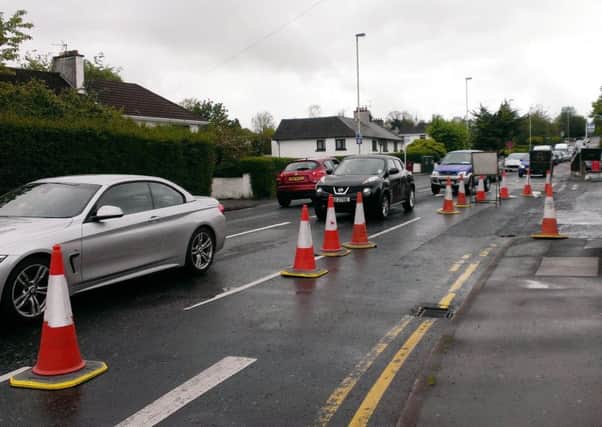 The lane closure on Buncrana Road has caused significant traffic congestion on Racecourse Road.