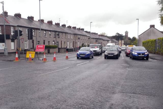A single lane on the Buncrana Road has been closed to traffic to allow for work to begin on street lights.