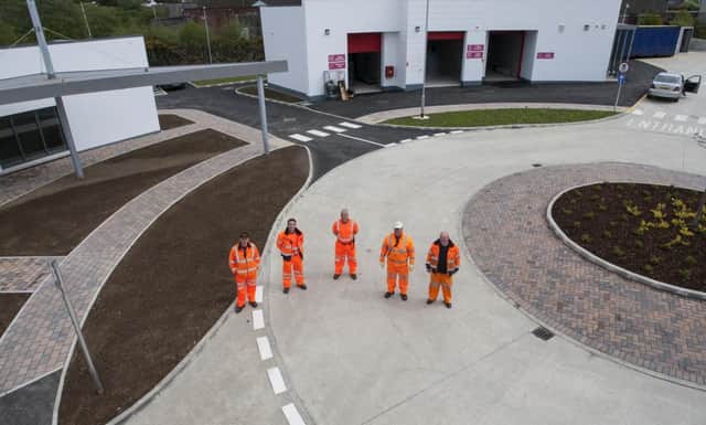 Some of the Cleaning Staff at Derry City and Strabane District Council's new dumping site at Pennyburn Industrial Estate, pictured yesterday afternoon. DER2116MC001 (Photo: JIm McCafferty)