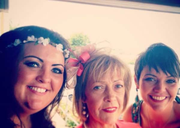 Clare with her mum Deirdre and sister Fiona.