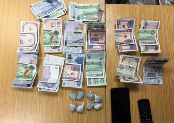 Cash and drugs seized in the Limavady area on May 21.
