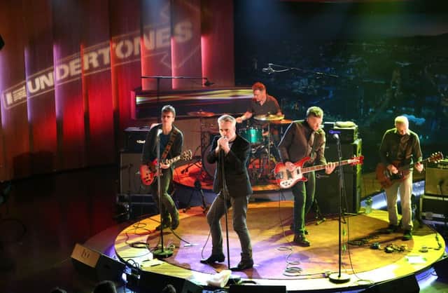 The Undertones perform during a pre-recorded show in the BBCs Blackstaff studios in Belfast yesterday. The programme  The Undertones at the BBC  will be broadcast on Monday 30 May on BBC Radio Ulster/Foyle at 3pm