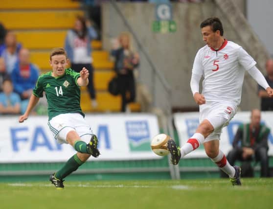 Mikhail Kennedy in action for Northern Ireland Under 18s in 2014. (Pic: Colm Lenaghan/Pacemaker)