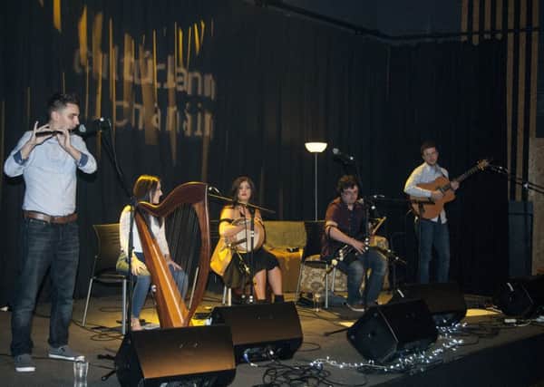 Derry Irish traditional music group, Connla, performing at CultÃºrlann UÃ­ ChanÃ¡in.