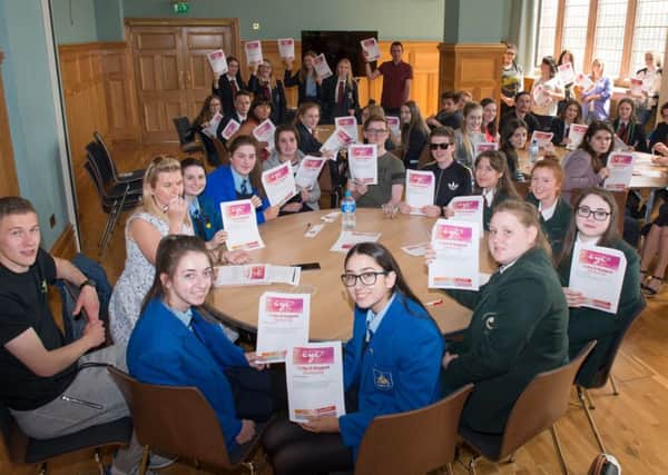 Some of the young people pictured at the E.Y.C. Workshop in the Guildhall on Tuesday afternoon.