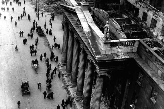 Dublin's GPO pictured in the wake of the Easter Rising. Photo: PA