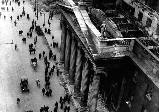Dublin's GPO pictured in the wake of the Easter Rising. Photo: PA