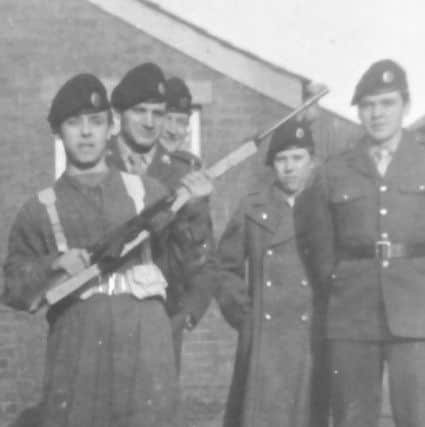 Robert pictured with some of his friends in the Irish Army.