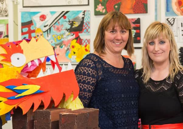 Tutors Gaenor Speer and Emma Dickson pictured at North West Regional College's end of year show in Limavady. PIcture Martin McKeown. Inpresspics.com. 08.06.16