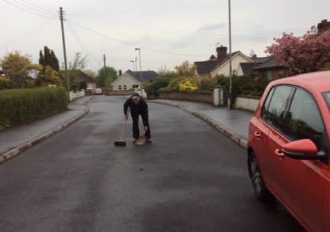 Vincent Quinn in Bells Hill picking up dog mess.