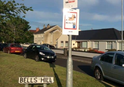 The signs at Bells Hill.