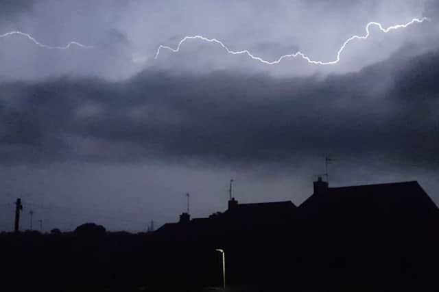 A lightning bolt over Lurgan last night
