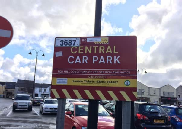 Parking charges at Central Car Park, Limavady.