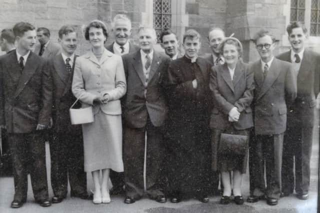 Fr George McLaughlin pictured with his parents and family at Maynooth College, County Kildare on his ordination day, 17 June 1956. DER2416GS029
