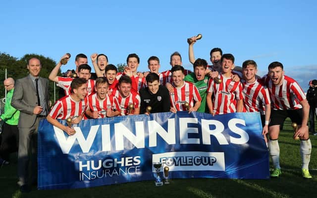 The Derry City side which won the U19 Foyle Cup Final, including first team menbers, Conor McDermott and Patrick McClean.