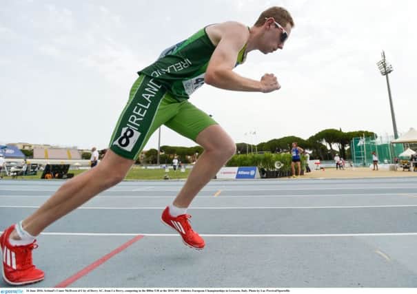 Ireland's Conor McIlveen of City of Derry Track Club, competing in the 800m T38 at the 2016 IPC Athletics European Championships in Grosseto, Italy. Photo by Luc Percival/Sportsfile
