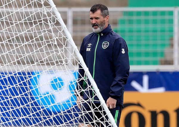 Republic of Ireland assistant Manager Roy Keane looks on during training