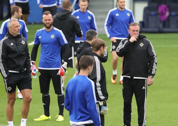 Press Eye - Belfast - Northern Ireland - 20th June 2016 - Photo by William Cherry
Northern Ireland manager Michael O'Neill pictured during their training session at the Parc des Princes in Paris ahead of their final Euro 2016 group game against Germany.