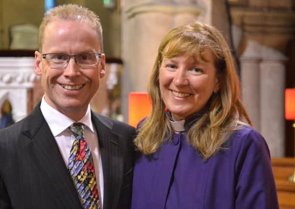Reverend Alison Gallagher pictured with her husband Ronan.