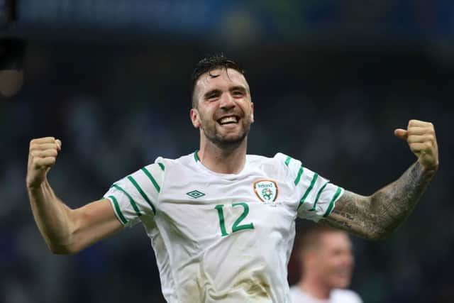 Republic of Ireland's Shane Duffy celebrates after the final whistle during the Euro 2016, Group E match at the Stade Pierre Mauroy, Lille.